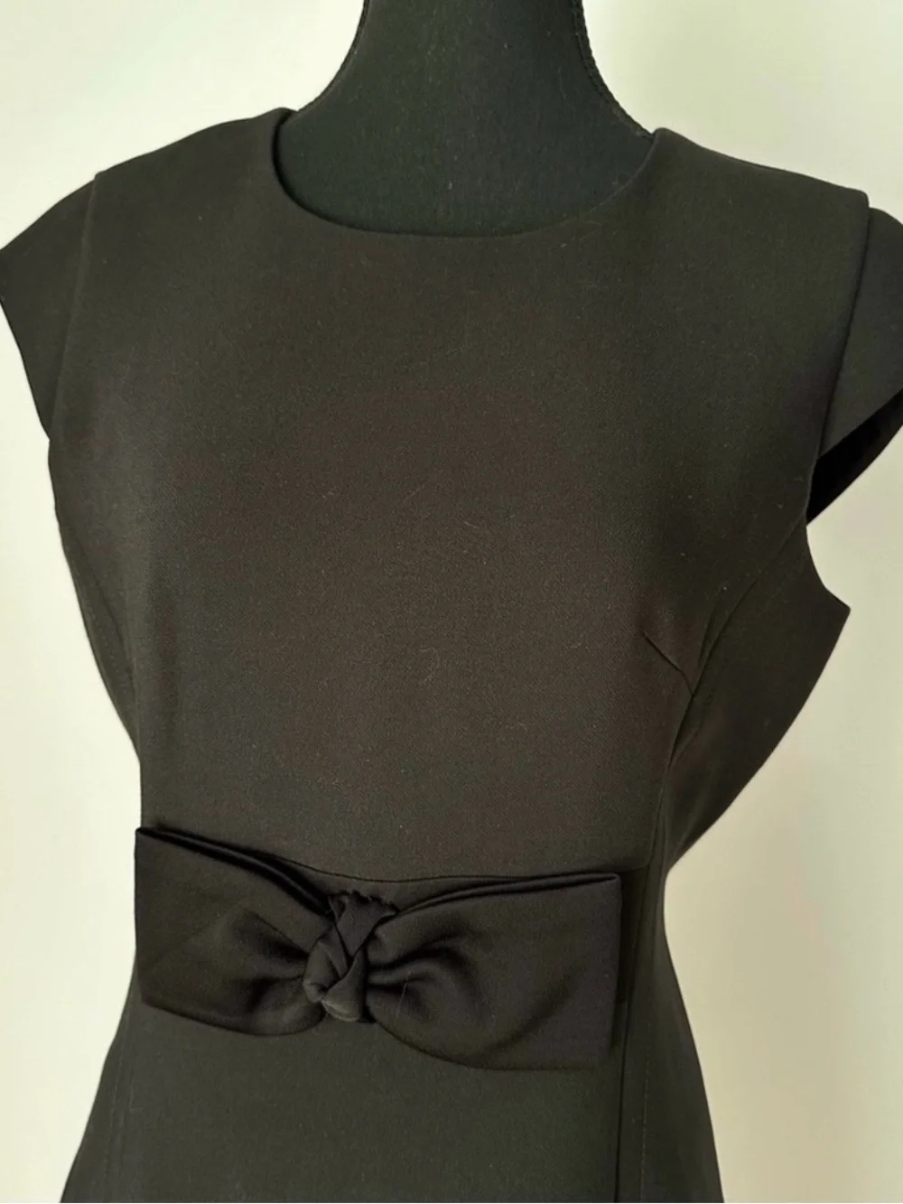 kate spade Black Cap-Sleeve Bow-Waist Mini Dress - Picture 3 of 8